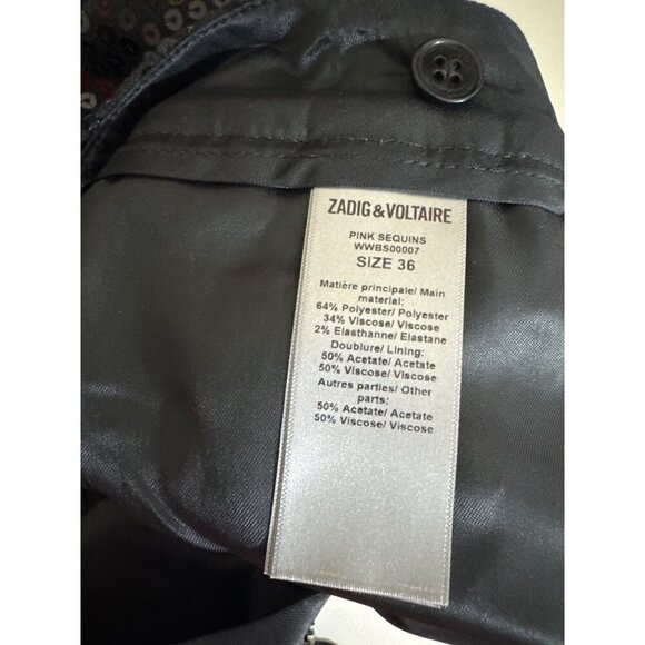 Zadig & Voltaire Vive Sequins Jacket & Shorts Set Size 36/S - Picture 5 of 5